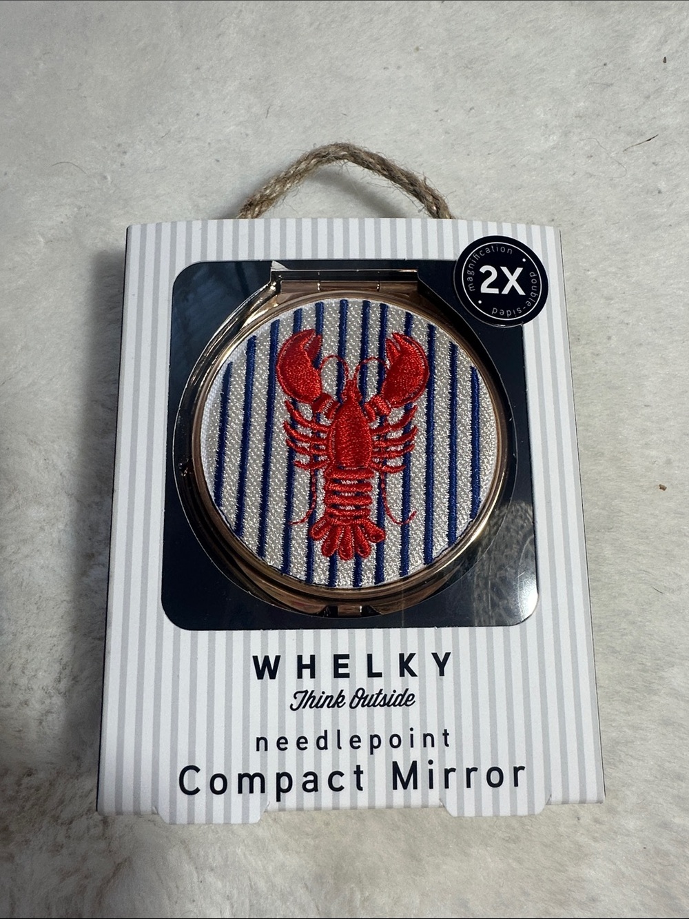 Whelky needlepoint compact mirror